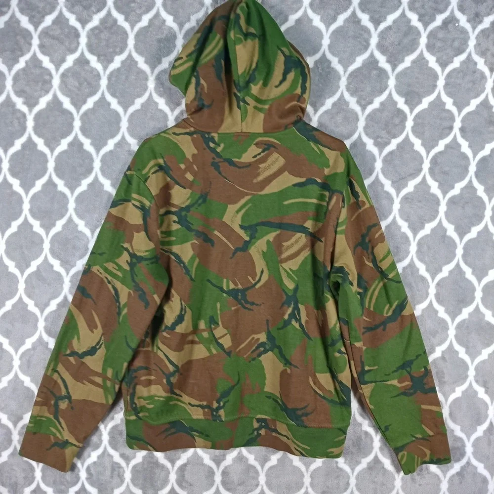 Polo Ralph Lauren Hoodie Men Large Green Brown Camouflage Full Zip Streetwear